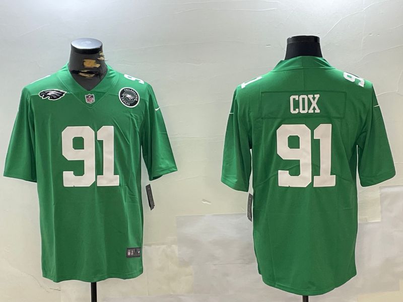 Men Philadelphia Eagles #91 Cox Green Second generation 2024 Nike Limited NFL Jersey style 4->women mlb jersey->Women Jersey